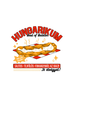 Lángos Hungarikum minta világoskék pólón
