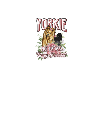 FLORAL DOGGO yorkie minta fehér pólón