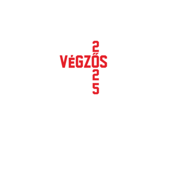 VÉGZŐS 2025 fehér minta fekete pólón