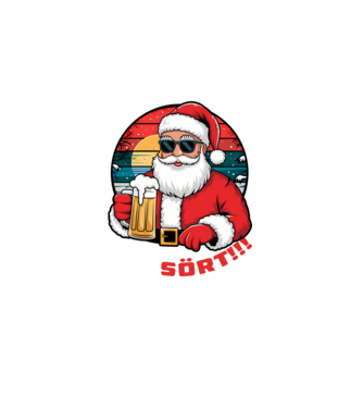Ho ho hozz még sört karácsonyi fekete pólóra minta türkiz pólón