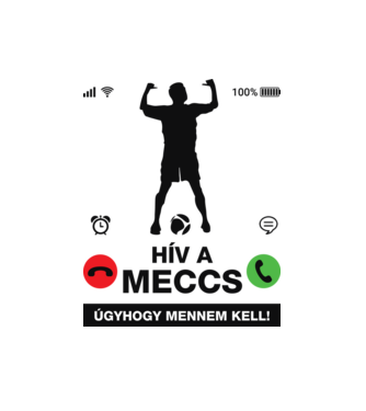 Hív a meccs minta fehér pólón
