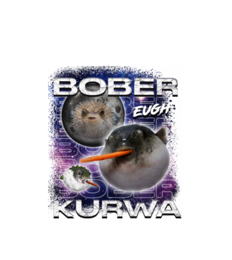 NEMBóber Kurwa pufferfish minta fehér pólón