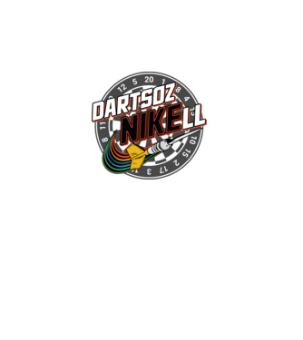 DartsozNIKELL retro minta fekete pólón