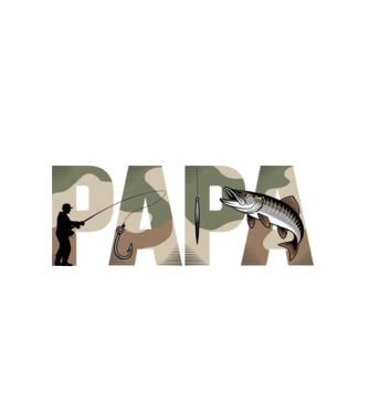 Horgász Papa minta fehér pólón
