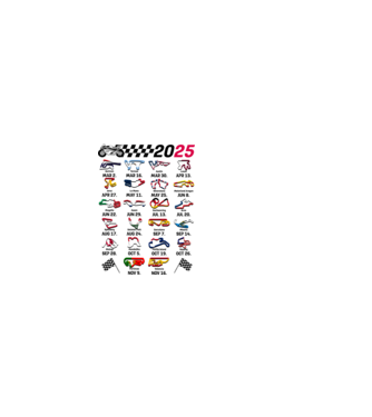 MOTOGP 25 CALENDAR fehér alapra minta világos rózsaszín pólón