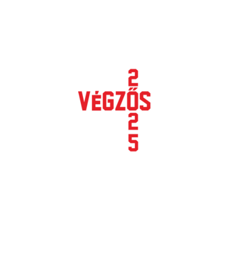 VÉGZŐS 2025 fehér minta fekete pólón
