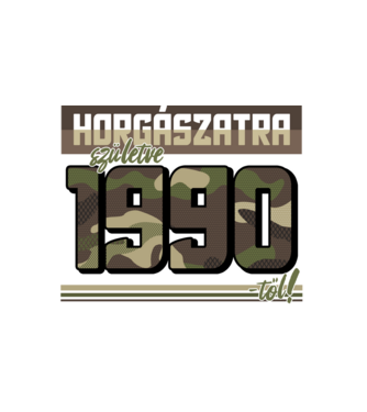 Horgászatra születve - 1990 minta fehér pólón