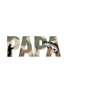 Horgász Papa minta fehér pólón
