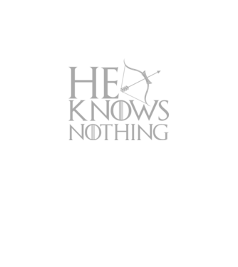 He knows nothing páros minta fekete pólón