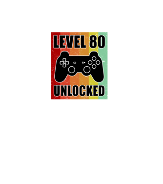 level 80 unlocked retro gamer minta fekete pólón