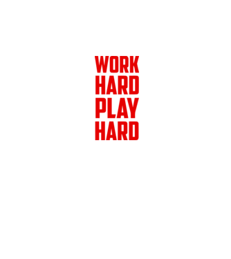 Work-Hard-Play-Hard minta fekete pólón