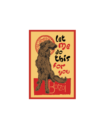 BORZOI retro poster chat noir minta fehér pólón