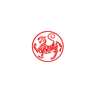 shotokan-tiger-in-circle-1color minta fekete pólón