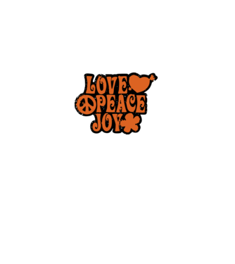 Love Peace Joy minta sötétkék pólón