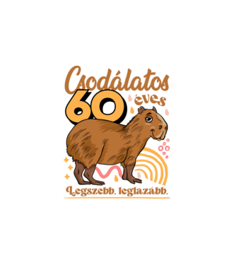 Capybara 60 éves minta fehér pólón