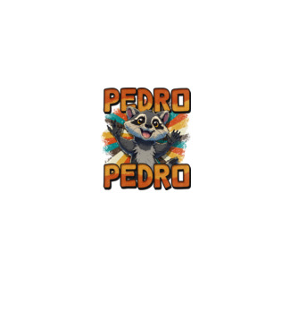 Retro Pedro minta fekete pólón