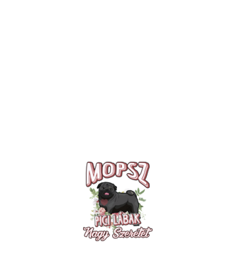 FLORAL DOGGO fekete mopi minta világos rózsaszín pólón