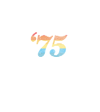 Retro születésnap 1975 minta fekete pólón