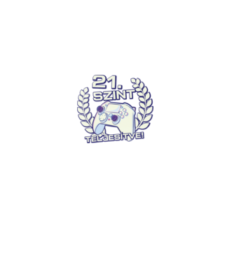 21. szint teljesítve minta fekete pólón