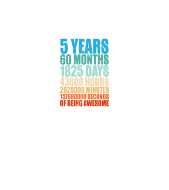 5 years of being awesome minta fekete pólón