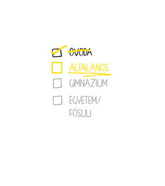 Oktatás checklist Óvoda - fehér alap minta fehér pólón