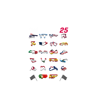 MOTOGP 25 CALENDAR fekete alapra minta fehér pólón