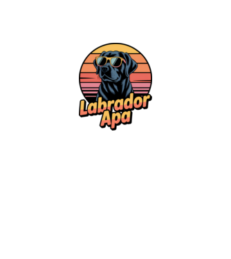 Labrador Apa minta fekete pólón