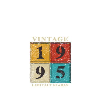 Vintage limitált - 1995 világos minta fekete pólón