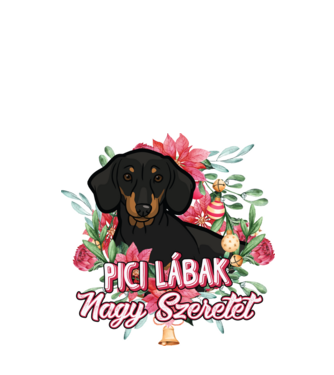 Xmas floral doggo Tacskó minta fehér pólón
