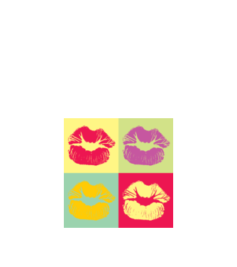art kiss minta narancssárga pólón