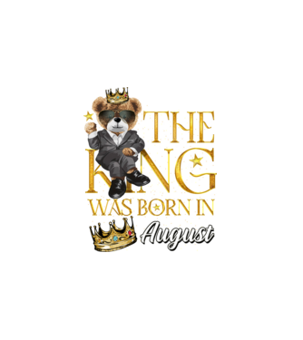 The king was born int AUGUST minta fehér pólón