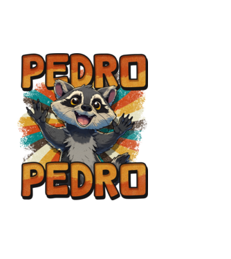 Retro Pedro minta fehér pólón