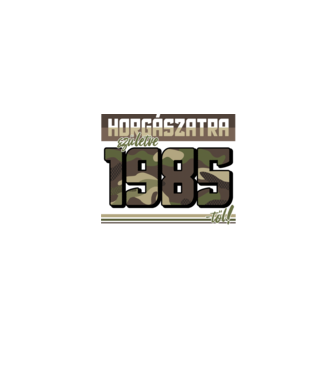 Horgászatra születve - 1985 minta homokszín pólón
