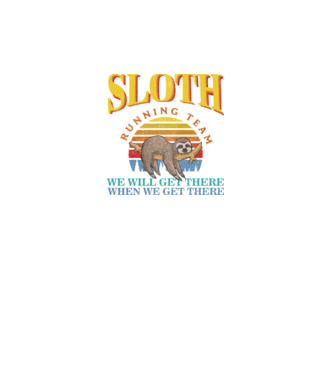 sloth running team retro minta fekete pólón