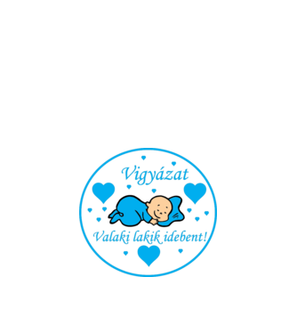 Vigyázat_Valaki lakik idebent! fiú minta fehér pólón