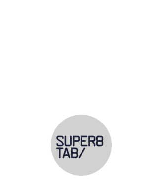 Super8 & Tab minta fehér pólón