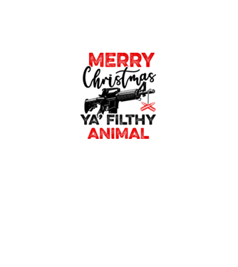 Merry Christmas Ya Filthy Animal minta fehér pólón