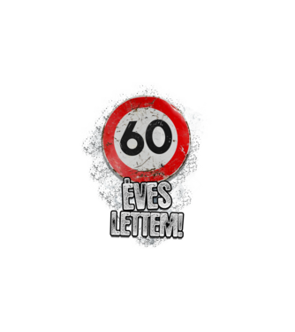 Speedlimit 60 éves minta fehér pólón