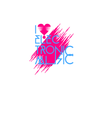 I Love Electronic Music minta fehér pólón