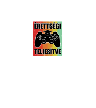 Érettségi teljesítve retro gamer minta fekete pólón