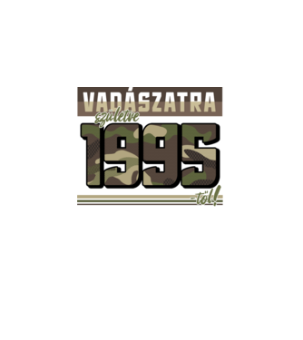 Vadászatra születve 1995-től! minta fekete pólón
