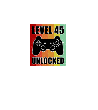 level 45 unlocked retro gamer minta almazöld pólón