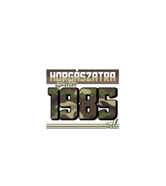 Horgászatra születve - 1985 minta fekete pólón