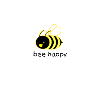 bee happy minta szürke pólón