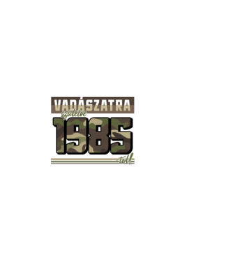 Vadászatra születve 1985-től! minta sötétkék pólón