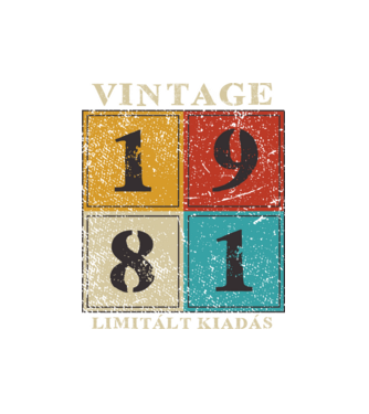 vintage_1981_limitált_világos minta fehér pólón