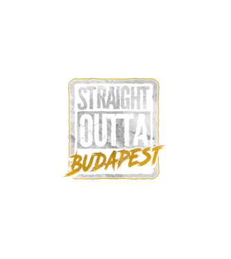 Straight Outta Budapest minta fehér pólón