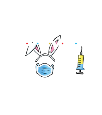 Maszkos húsvét  minta fehér pólón