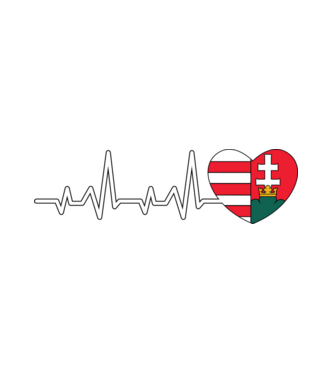 Címer heartbeat minta fehér pólón
