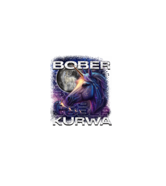 NEMBóber Kurwa unikornis minta fekete pólón